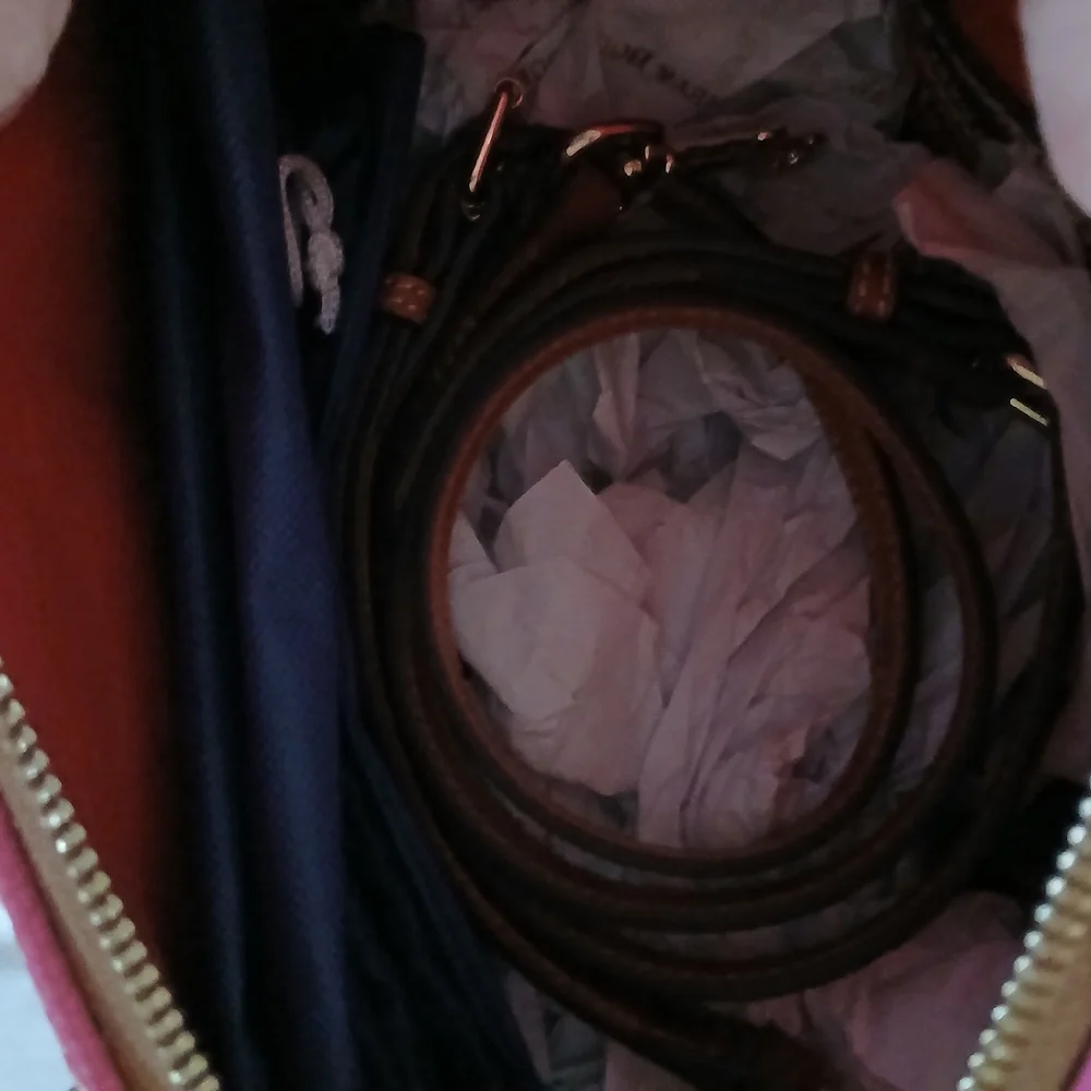 Dooney & Bourke Kendra Hot Pink and Brown Leather Satchel NWT - Picture 7 of 8